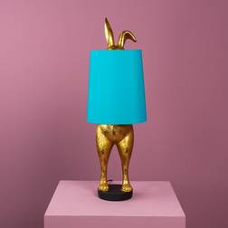 WERNS Rabbit Hiding Bunny Gold/Turquoise Table Lamp 74cm