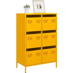 vidaXL Highboard Mustard Yellow 68 x 39 x 101.5 cm Steel Sideboard