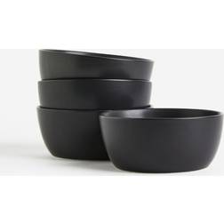H&M 4-Pack Small Porcelain Bowls - Black Bowl 13.5cm 4pcs