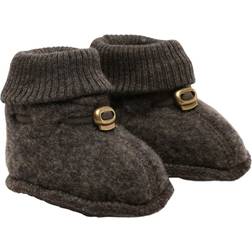 Mikk-Line Wool Footies Stl. 62/68Y - Dark Brown Melang