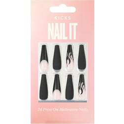 Kicks Beauty Press On Nails Halloween - Black/White