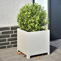 vidaXL Garden Planters 2 Pcs White Steel 40cm