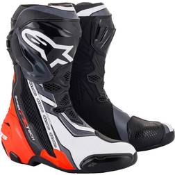 Alpinestars Supertech R MC-Stövlar Svart-Fluo-Röd-Vit-Grå Vuxen