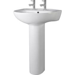Nuie Melbourne Basin & Pedestal 550 mm 2 Tap Hole