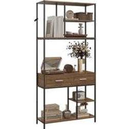 Homcom 5 Tier Standing Brown/Black Book Shelf 170.5cm