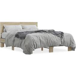 vidaXL Sengestel 120x200 cm Konstrueret Træ Og Metal Sonoma-Eg Sengeramme