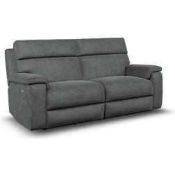 Oak Furnitureland Miller Grey Fabric 3 Seater Sofa