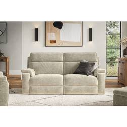 Oak Furnitureland Plush Beige Fabric 3 Seater Sofa