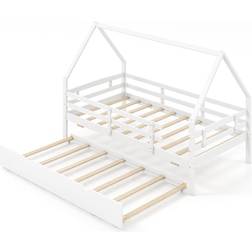 Costway Kids House Bed with Trundle Twin Size