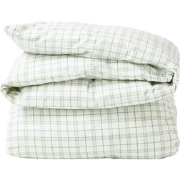 Lexington Checked Lyocell/Cotton Bedding Set Påslakan Grön, Vit (220x220cm)
