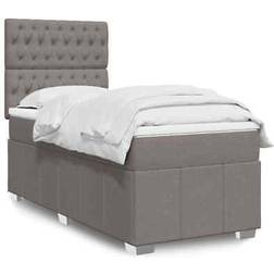 vidaXL Ramsäng Med Madrass Taupe 90x200 cm Tyg Kontinentalsäng