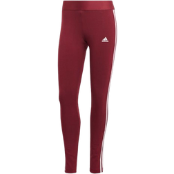 Adidas Women's 3 Stripes Leggings - Shadow Red/White