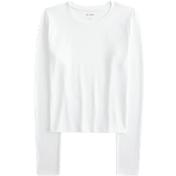 Hollister Soft Stretch Seamless Fabric Long Sleeve Top - White