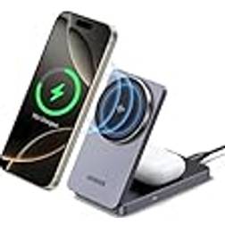UGREEN Qi2 15W 2-In-1 Wireless Charger Magsafe Fast Charging Station Grey