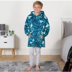OHS Kids Gaming Print Hoodie Blanket - Teal Blue