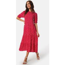Happy Holly Tris Viscose Midi Dress - Care Red/Patterned