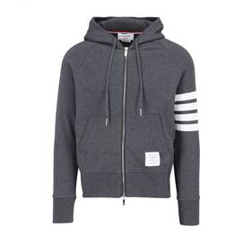 Thom Browne Classic Loopback 4 Bar Full Zip Hoodie Men - Dark Grey