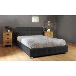 Comfy Living Fabric Ottoman Storage Double Bedframe - Black