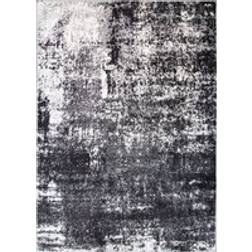 Loomed Black Grey Monochrome Distressed Abstract Rug 120 cm x 170 cm