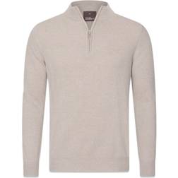 Oscar Jacobson Patton Half Zip Sweater - Beige