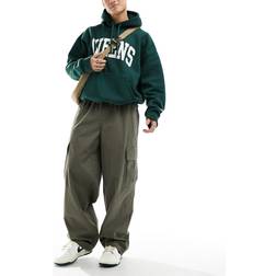 ASOS DESIGN Loose Cargo Trousers - Washed Green
