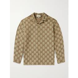 Gucci Logo Jacquard Cotton-Blend Overshirt - Brown