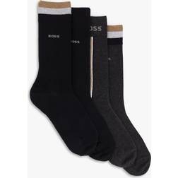 BOSS Cotton Blend Socks Pack of 4 - Black