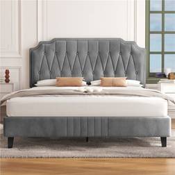 Yaheetech 4Ft6 Double Upholstered Bed Frame - One Size