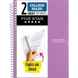 Five Star Spiral Notebook 9 1/2" x 6" 80 Sheets