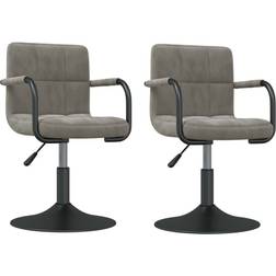 vidaXL 334617 Light Grey/Black Esszimmerstuhl 85.5cm 2Stk.