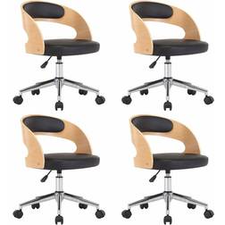 vidaXL 3054918 Black/Light Brown Köksstol 74.5cm 4st