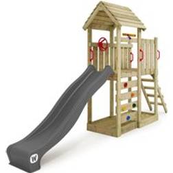 Wickey Wooden climbing frame JoyFlyer with slide, Garden playhouse with sandpit, climbing ladder & play-accessories anthracite anthracite