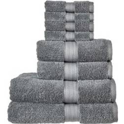Christy Renaissance Luxury 675GSM Egyptian Cotton Set 8 Piece Bath Towel Grey