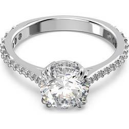 Swarovski Constella Stilla Round Cut Cocktail Ring - White