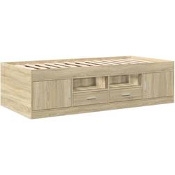 vidaXL Sonoma Oak Daybed with Drawers 90 x 190 cm