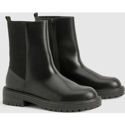 boohoo Wide Fit Ankle Detail Chelsea Boots - Black