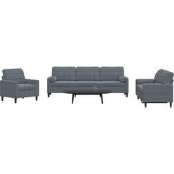 vidaXL Sofasæt 3 Dele Mørkegrå Sofa