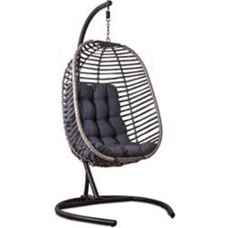 B&Q Folding Rattan Hanging Egg Chair - One Size