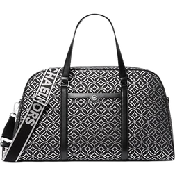 Michael Kors Jet Set Travel Extra Large Metallic Logo Jacquard Weekender Bag - Black/Silver