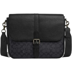 Coach Warner Messenger Bag In Signature Canvas - Gunmetal/Charcoal/Black