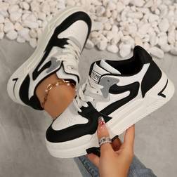 Shein Vintage Casual White Sneakers - Skate Shoes