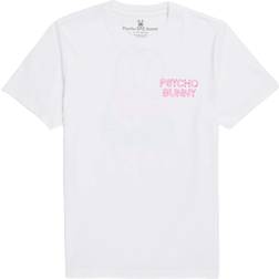 Psycho Bunny Mens Claude Graphic Tee - White/Neon