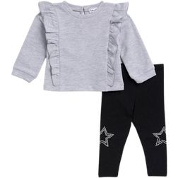 Splendid Infant Silver Stars Legging Set - Heather Grey