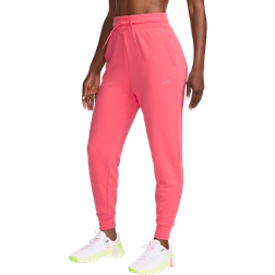 Nike Dri FIT One Women's High Waisted 7/8 French Terry Joggers - Aster Pink/Black