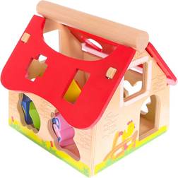 Eco Toys Wooden House Farm Sorter with Blocks