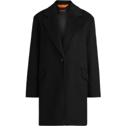 BOSS Calesara Elegant Coat With One Button Placket - Black