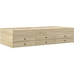 vidaXL Dagbädd Med Lådor Utan Madrass Sonoma-EK 90x190 cm