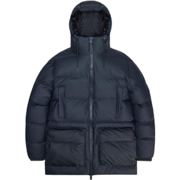 Rains Alta Long Puffer Cargo Jacket - Navy