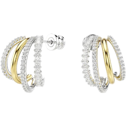 Swarovski Hyperbola Hoop Earrings - Gold/Silver/Transparent