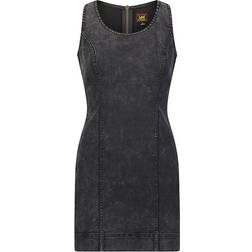 Lee forever fit fabric denim mini dress in washed black